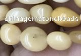 CNG8021 15.5 inches 6*8mm nuggets yellow jade beads wholesale