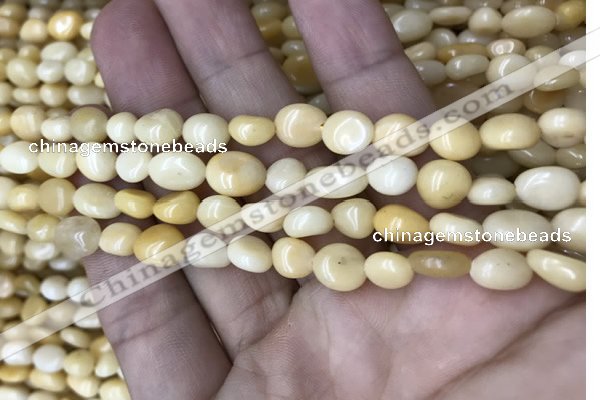 CNG8021 15.5 inches 6*8mm nuggets yellow jade beads wholesale