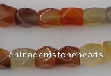 CNG803 15.5 inches 9*12mm faceted nuggets agate gemstone beads