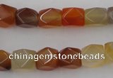 CNG803 15.5 inches 9*12mm faceted nuggets agate gemstone beads