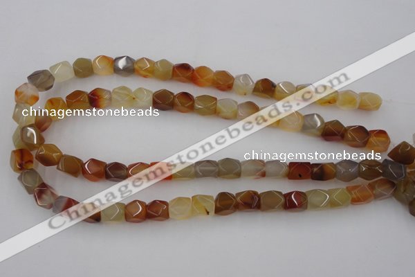 CNG803 15.5 inches 9*12mm faceted nuggets agate gemstone beads