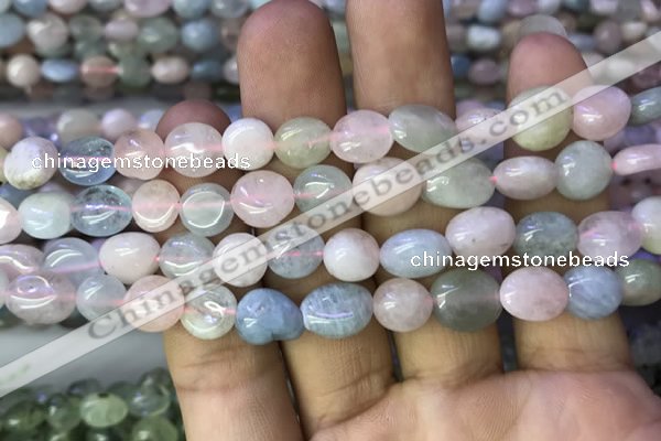 CNG8037 15.5 inches 8*10mm nuggets morganite beads wholesale