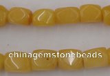 CNG807 15.5 inches 9*12mm faceted nuggets yellow jade beads