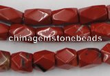 CNG809 15.5 inches 9*13mm faceted nuggets red jasper beads