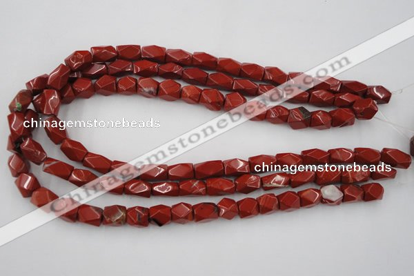 CNG809 15.5 inches 9*13mm faceted nuggets red jasper beads