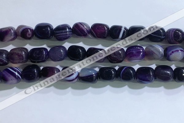 CNG8132 15.5 inches 8*12mm nuggets striped agate beads wholesale