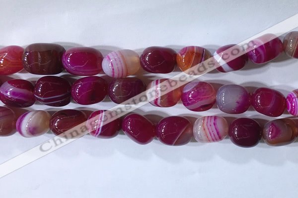 CNG8133 15.5 inches 8*12mm nuggets striped agate beads wholesale