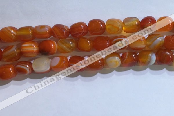 CNG8134 15.5 inches 8*12mm nuggets striped agate beads wholesale