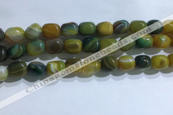 CNG8139 15.5 inches 8*12mm nuggets striped agate beads wholesale
