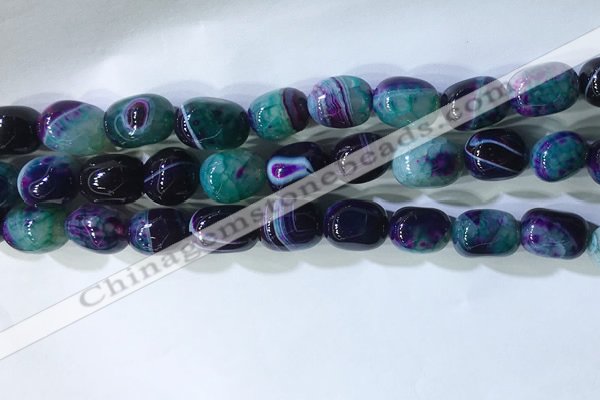 CNG8146 15.5 inches 8*12mm nuggets striped agate beads wholesale