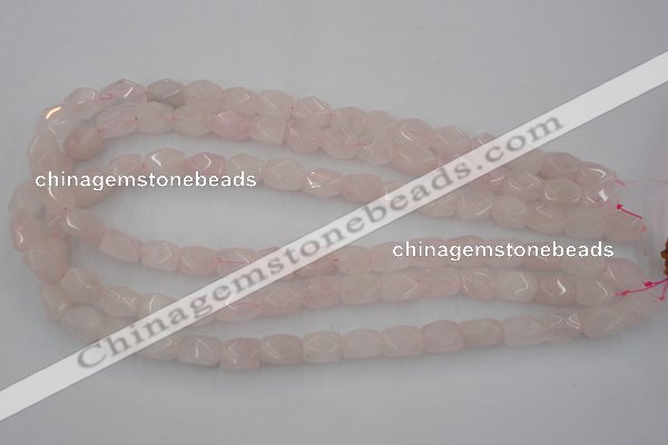 CNG815 15.5 inches 8*12mm faceted nuggets rose quartz beads