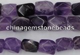 CNG816 15.5 inches 9*12mm faceted nuggets amethyst beads