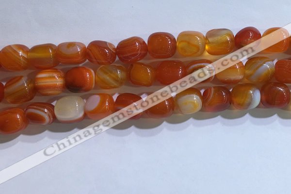 CNG8188 15.5 inches 10*14mm nuggets striped agate beads wholesale