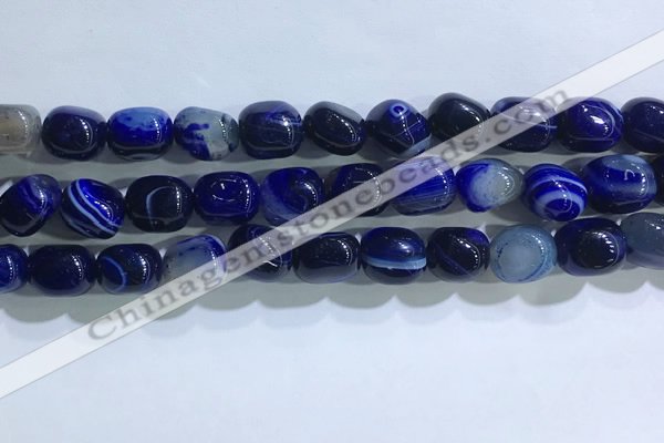 CNG8189 15.5 inches 10*14mm nuggets striped agate beads wholesale