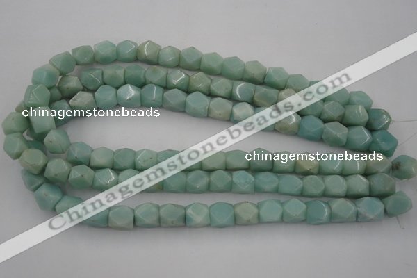 CNG819 15.5 inches 9*12mm faceted nuggets amazonite beads