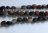 CNG8197 15.5 inches 10*14mm nuggets striped agate beads wholesale