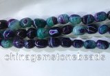 CNG8201 15.5 inches 10*14mm nuggets striped agate beads wholesale