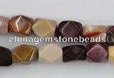 CNG823 15.5 inches 9*12mm faceted nuggets mookaite gemstone beads