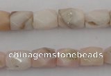 CNG824 15.5 inches 9*12mm faceted nuggets pink opal gemstone beads