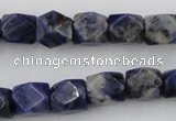 CNG825 15.5 inches 9*12mm faceted nuggets sodalite gemstone beads