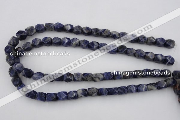 CNG825 15.5 inches 9*12mm faceted nuggets sodalite gemstone beads