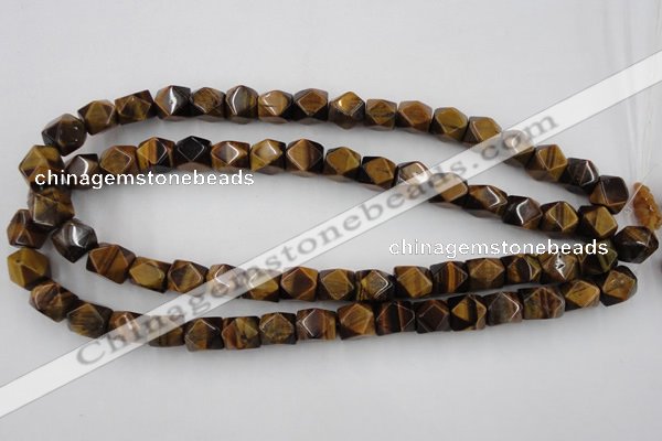 CNG826 15.5 inches 9*12mm faceted nuggets yellow tiger eye beads