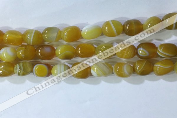 CNG8265 15.5 inches 13*18mm nuggets striped agate beads wholesale