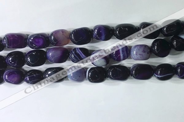 CNG8267 15.5 inches 13*18mm nuggets striped agate beads wholesale