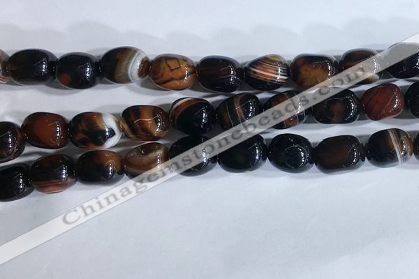 CNG8279 15.5 inches 13*18mm nuggets striped agate beads wholesale