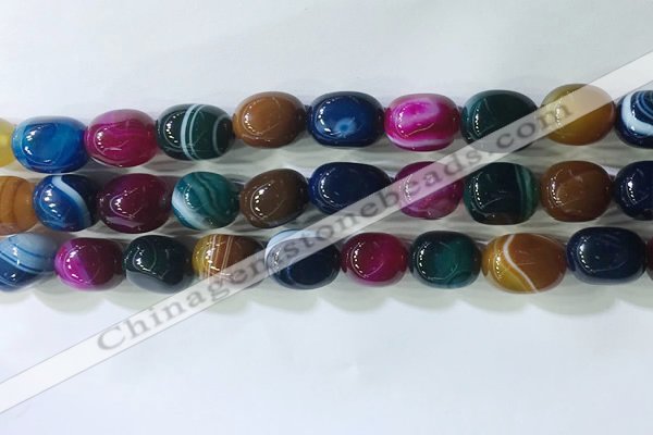 CNG8282 15.5 inches 13*18mm nuggets striped agate beads wholesale