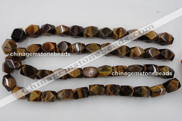 CNG831 15.5 inches 13*18mm faceted nuggets yellow tiger eye beads