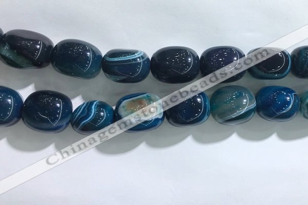 CNG8317 15.5 inches 15*20mm nuggets striped agate beads wholesale