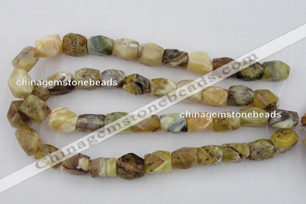 CNG832 15.5 inches 13*18mm faceted nuggets yellow opal beads