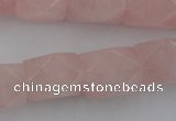 CNG833 15.5 inches 13*18mm faceted nuggets rose quartz beads