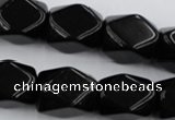 CNG836 15.5 inches 13*18mm faceted nuggets black obsidian beads