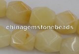 CNG837 15.5 inches 13*18mm faceted nuggets yellow jade beads