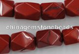 CNG839 15.5 inches 13*18mm faceted nuggets red jasper beads