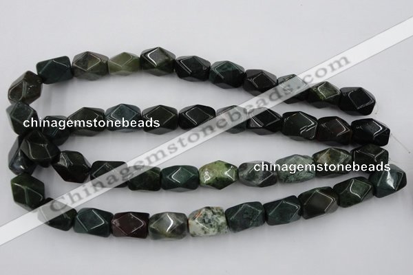 CNG845 15.5 inches 13*18mm faceted nuggets moss agate beads