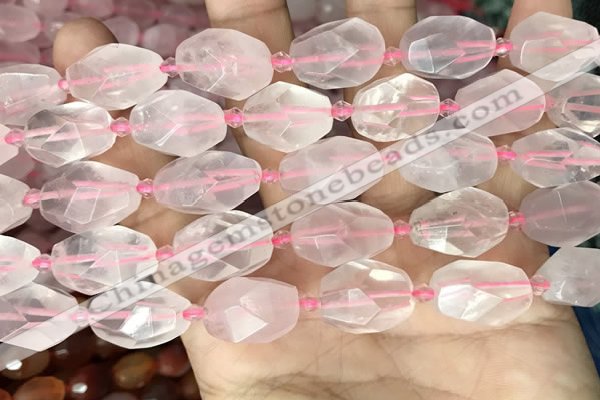 CNG8506 10*14mm - 13*18mm faceted nuggets rose quartz beads