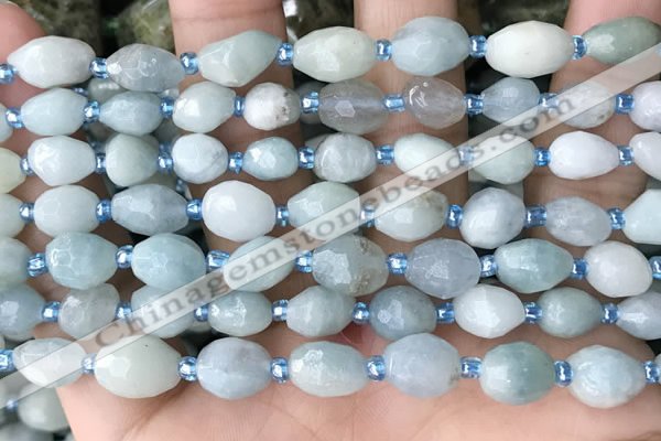 CNG8509 15.5 inches 6*8mm - 8*12mm faceted nuggets aquamarine beads