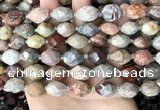 CNG8526 15.5 inches 10*14mm - 12*16mm faceted nuggets fossil coral beads