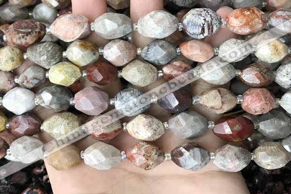 CNG8526 15.5 inches 10*14mm - 12*16mm faceted nuggets fossil coral beads