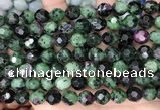 CNG8529 15.5 inches 9*10mm faceted nuggets ruby zoisite beads