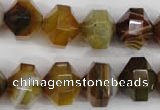 CNG854 15.5 inches 12*15mm faceted nuggets agate gemstone beads