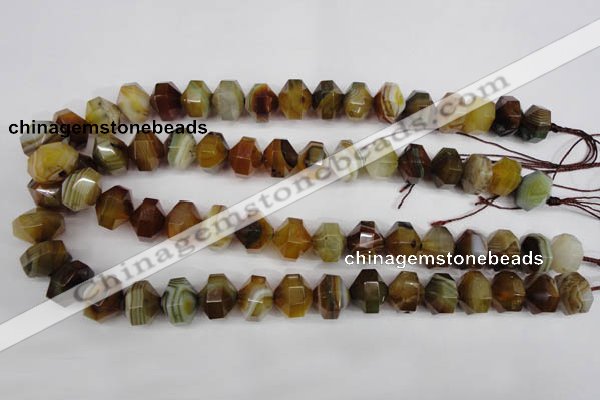 CNG854 15.5 inches 12*15mm faceted nuggets agate gemstone beads