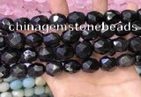 CNG8574 12*16mm - 15*20mm faceted nuggets black obsidian beads