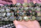 CNG8582 13*18mm - 15*20mm faceted nuggets green rutilated quartz  beads