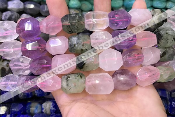 CNG8583 13*18mm - 15*20mm faceted nuggets mixed quartz beads