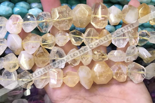 CNG8591 12*16mm - 13*18mm faceted nuggets citrine gemstone beads