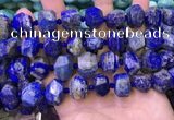 CNG8601 12*16mm - 13*18mm faceted nuggets lapis lazuli beads